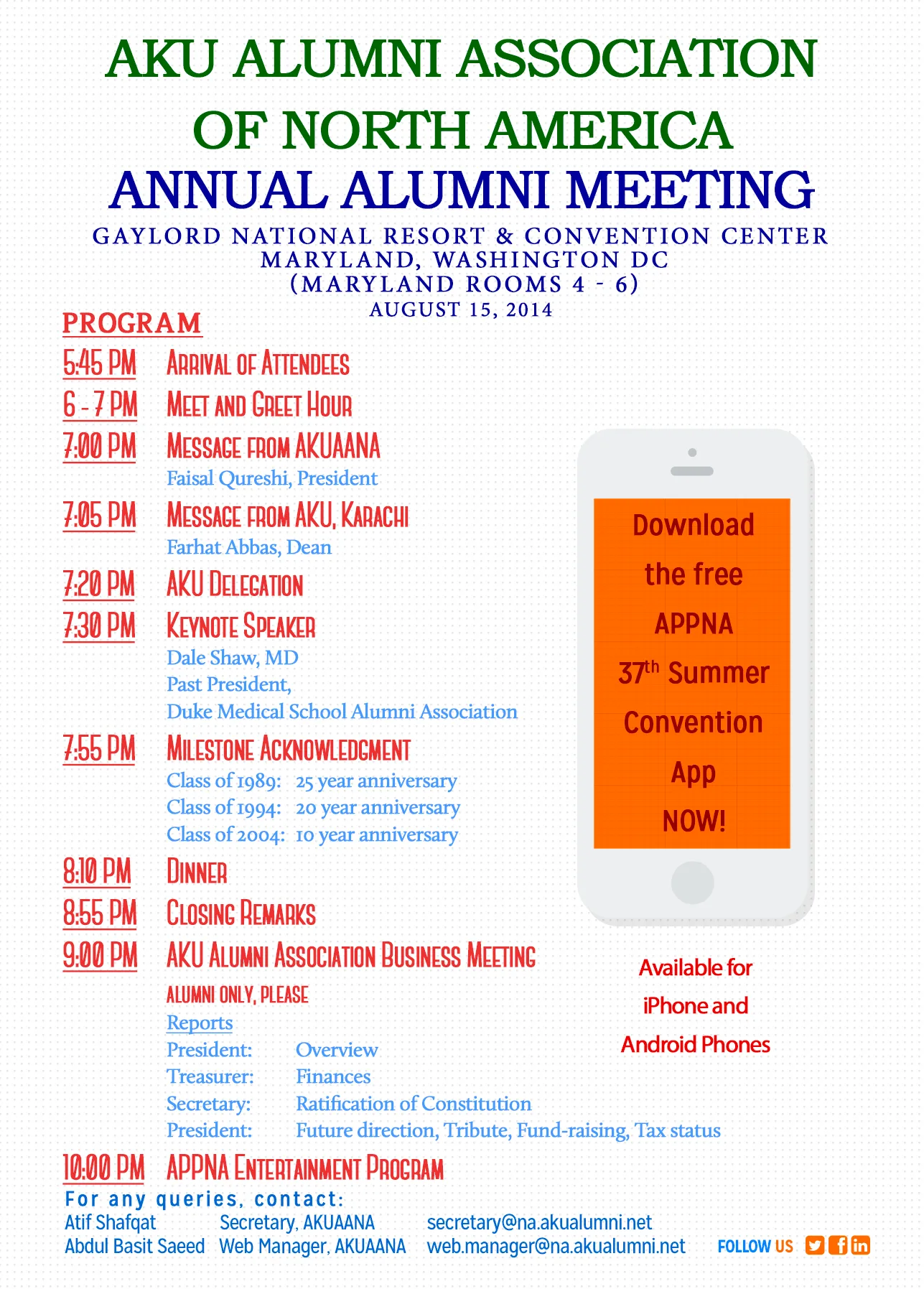AKUAANA Annual Meeting 2014 Flyer